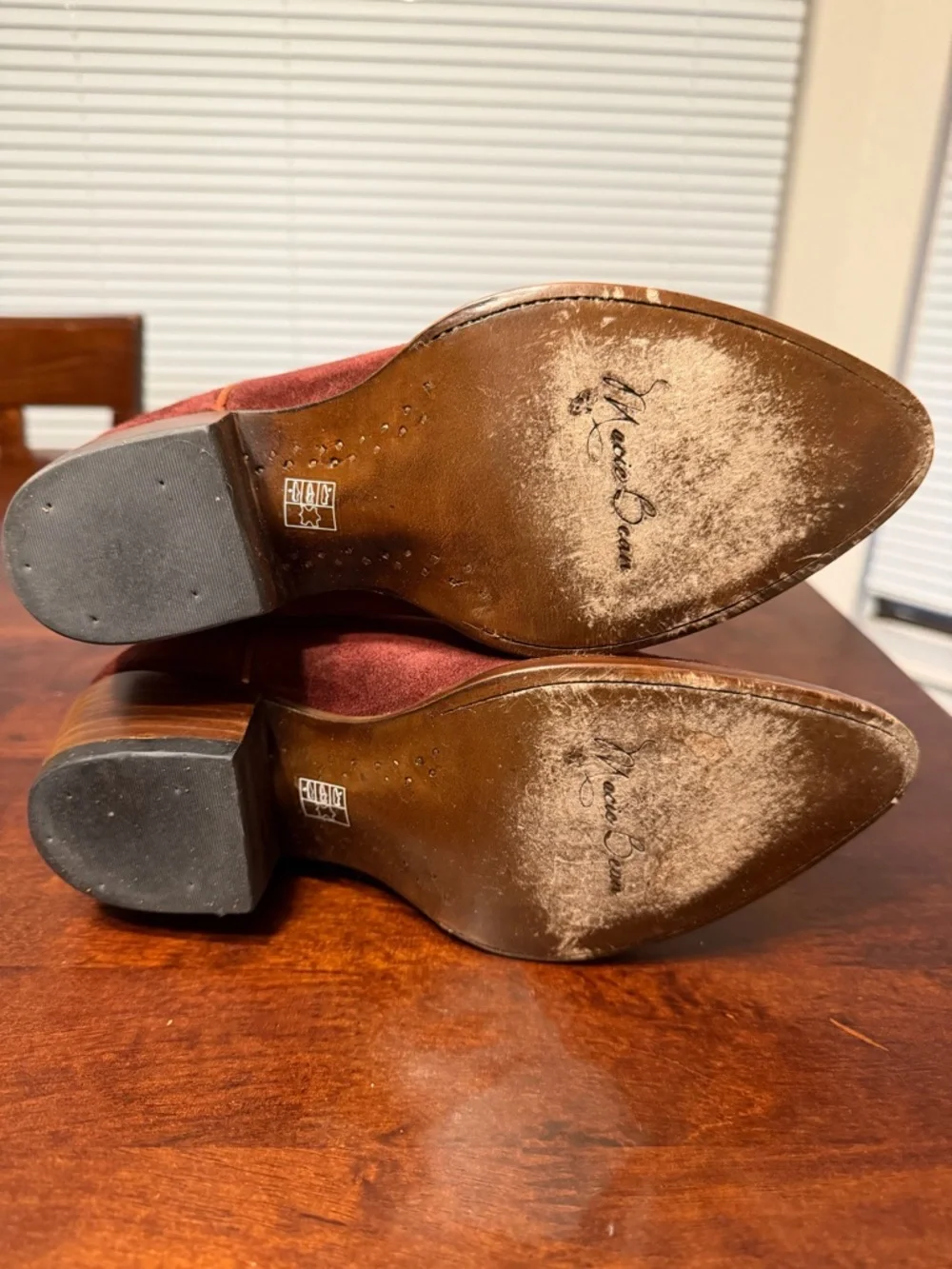 Burgundy/wine Macey Bean cowgirl boots - Picture 3 of 5